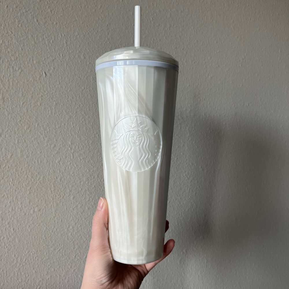 NWT White Shimmer Dome Starbucks Cup